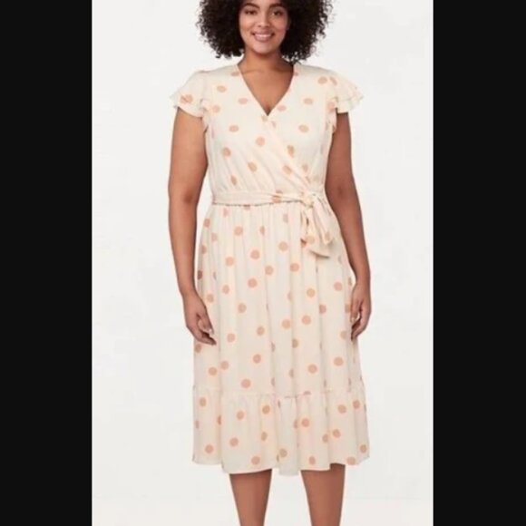 NWOT Small LC Lauren Conrad Flutter Sleeve Midi Dress - Picture 1 of 5